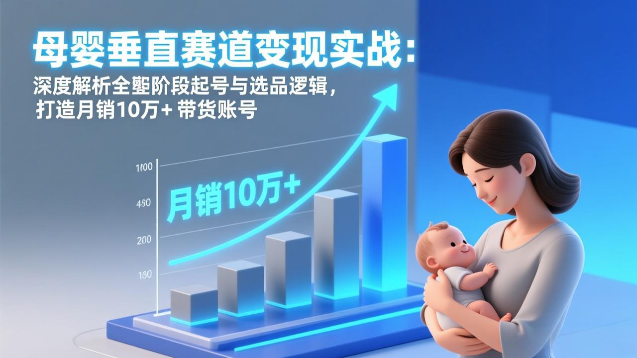 （17233期）母婴垂直赛道变现实战：深度解析三大阶段起号与选品逻辑，打造月销10万+带货账号凯哥轻创网-轻创网-创业网-网创项目资源站-副业项目-创业项目-搞钱项目凯哥轻创网