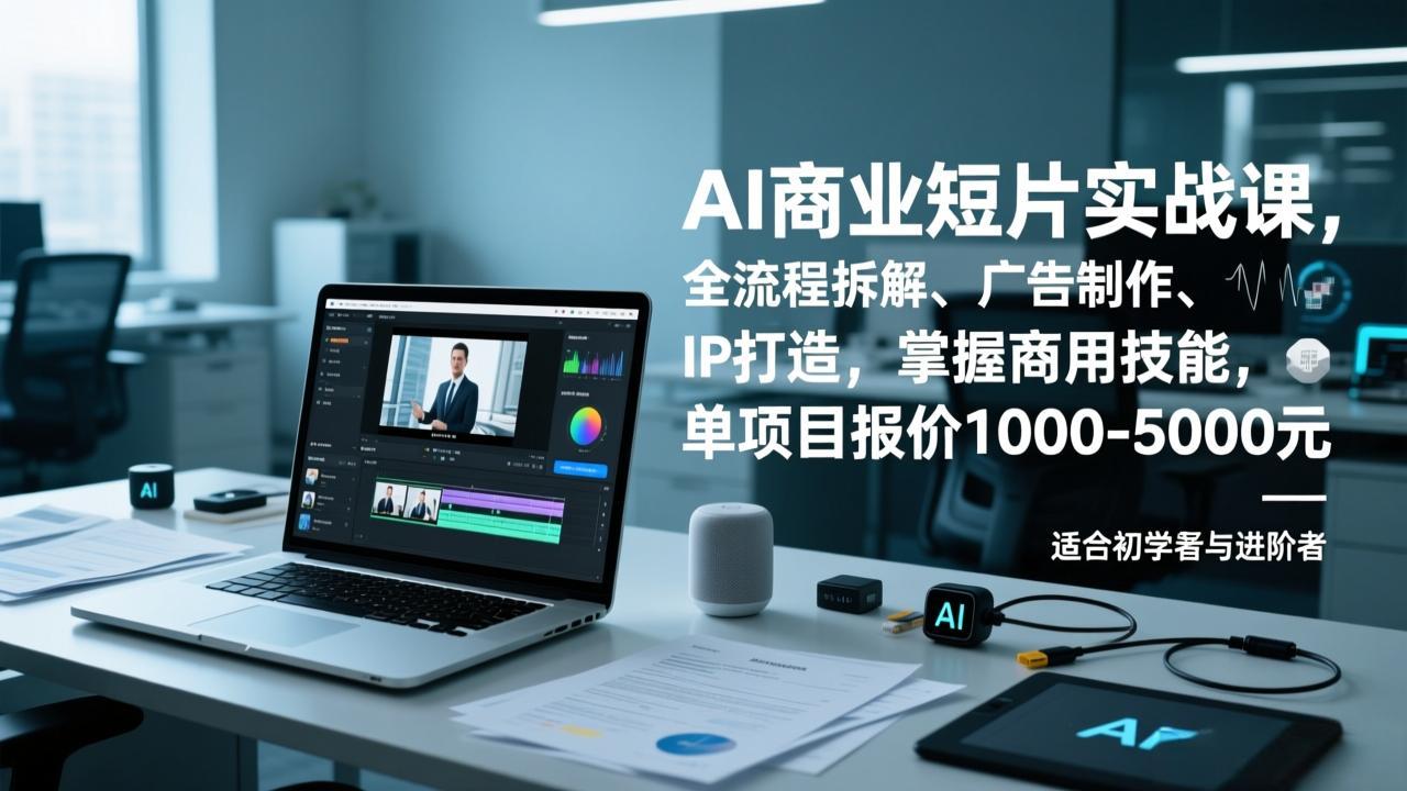 （17051期）AI商业短片实战课，全流程拆解、广告制作、IP打造，掌握商用技能，单项目报价1000-5000元凯哥轻创网-轻创网-创业网-网创项目资源站-副业项目-创业项目-搞钱项目凯哥轻创网