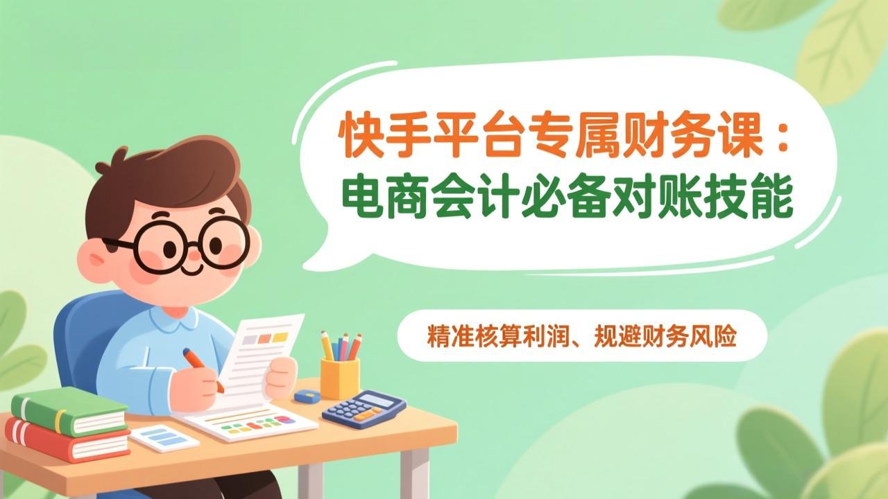 （17167期）快手平台专属财务课：电商会计必备对账技能，精准核算利润、规避财务风险凯哥轻创网-轻创网-创业网-网创项目资源站-副业项目-创业项目-搞钱项目凯哥轻创网