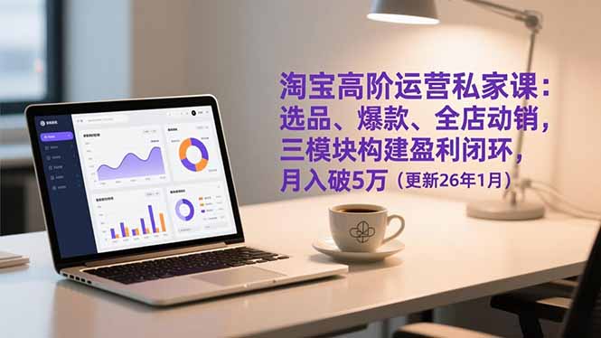 （17016期）淘宝高阶运营私家课：选品、爆款、全店动销，三模块构建盈利闭环，月入破5万（更新26年1月）凯哥轻创网-轻创网-创业网-网创项目资源站-副业项目-创业项目-搞钱项目凯哥轻创网
