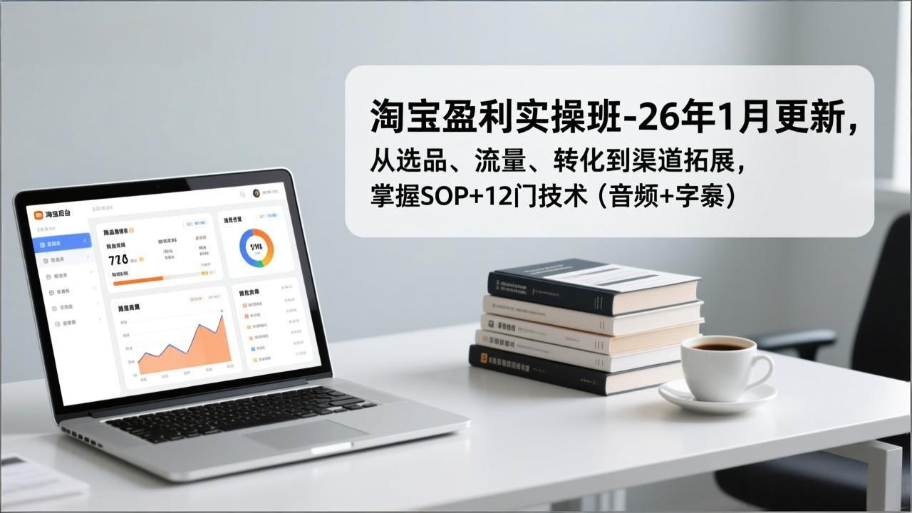 （17105期）淘宝盈利实操班-26年1月更新，从选品、流量、转化到渠道拓展，掌握SOP+12门技术（音频+字幕）凯哥轻创网-轻创网-创业网-网创项目资源站-副业项目-创业项目-搞钱项目凯哥轻创网