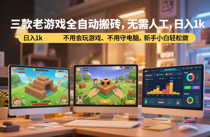 三款老游戏全自动搬砖,无需人工,日入1k,不用会玩游戏、不用守电脑,新手小白轻松做【揭秘】凯哥轻创网-轻创网-创业网-网创项目资源站-副业项目-创业项目-搞钱项目凯哥轻创网