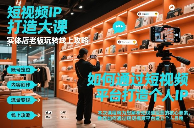 短视频ip打造大课，实体店老板玩转线上攻略凯哥轻创网-轻创网-创业网-网创项目资源站-副业项目-创业项目-搞钱项目凯哥轻创网