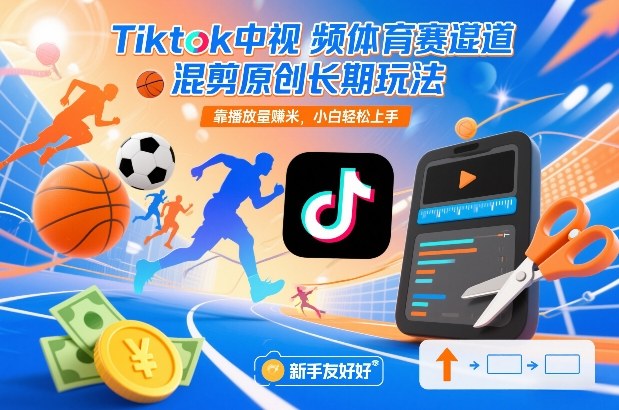 Tiktok中视频体育赛道混剪原创长期玩法，靠播放量賺米，小白轻松上手凯哥轻创网-轻创网-创业网-网创项目资源站-副业项目-创业项目-搞钱项目凯哥轻创网