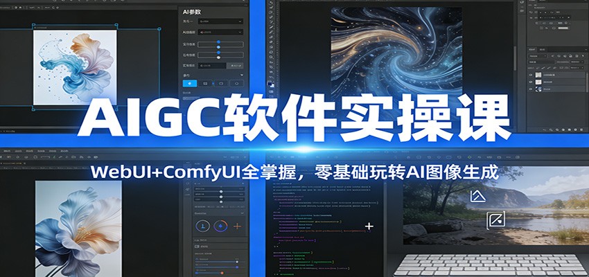 AIGC软件实操课:WebUI+ComfyUI全掌握,零基础玩转AI图像生成凯哥轻创网-轻创网-创业网-网创项目资源站-副业项目-创业项目-搞钱项目凯哥轻创网