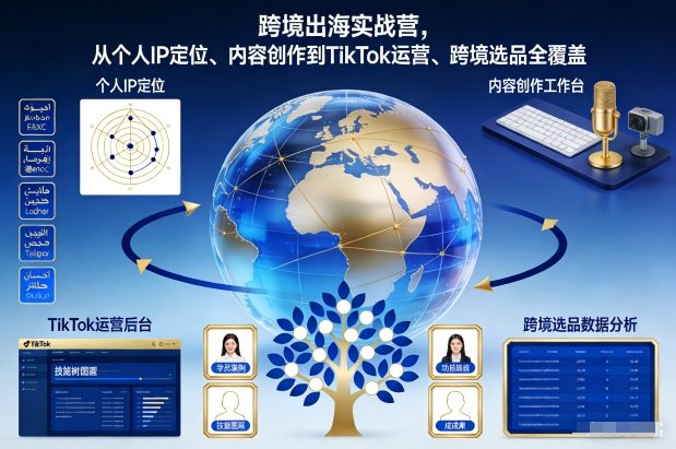 跨境出海实战营，从个人IP定位、内容创作到TikTok运营、跨境选品全覆盖凯哥轻创网-轻创网-创业网-网创项目资源站-副业项目-创业项目-搞钱项目凯哥轻创网