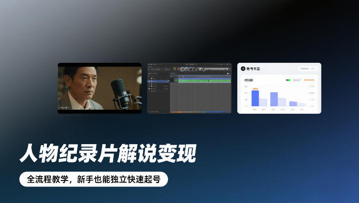 人物纪录片解说变现，全流程教学，新手也能独立快速起号凯哥轻创网-轻创网-创业网-网创项目资源站-副业项目-创业项目-搞钱项目凯哥轻创网