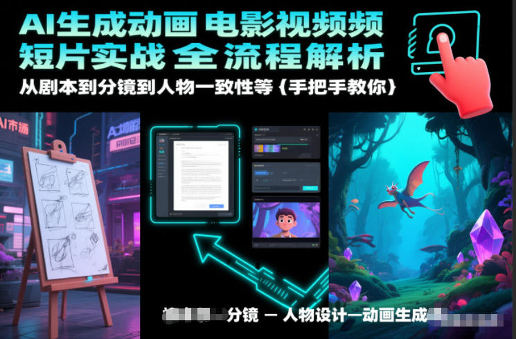 AI生成动画电影视频短片实战全流程解析,从剧本到分镜到人物一致性等手把手教你凯哥轻创网-轻创网-创业网-网创项目资源站-副业项目-创业项目-搞钱项目凯哥轻创网