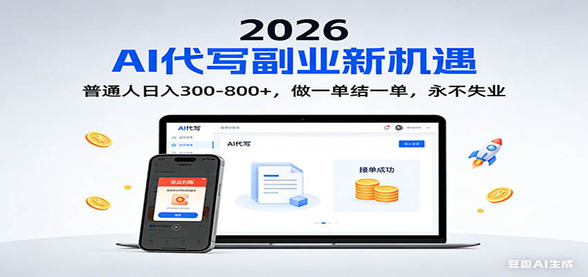 2026 副业首选！AI 代写日入 300-800，普通人0门槛，做一单结一单！凯哥轻创网-轻创网-创业网-网创项目资源站-副业项目-创业项目-搞钱项目凯哥轻创网