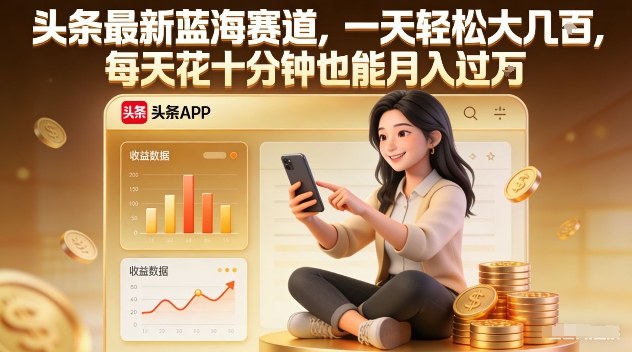 头条最新蓝海赛道，一天轻松大几张，每天花十分钟也能月入过1W【揭秘】凯哥轻创网-轻创网-创业网-网创项目资源站-副业项目-创业项目-搞钱项目凯哥轻创网