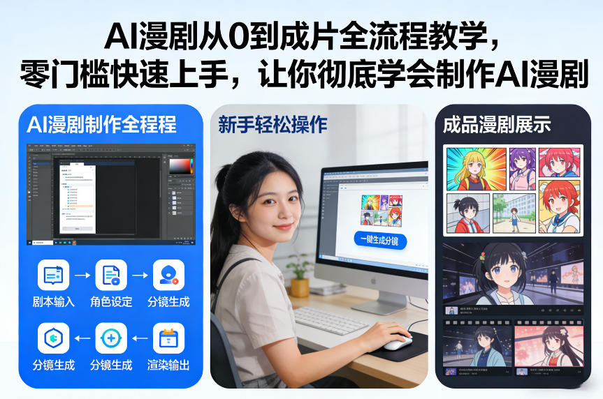 AI漫剧从0到成片全流程教学，零门槛快速上手，让你彻底学会制作AI漫剧【保姆级教程】凯哥轻创网-轻创网-创业网-网创项目资源站-副业项目-创业项目-搞钱项目凯哥轻创网