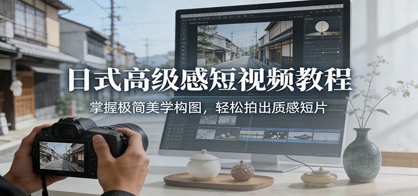 日式高级感短视频教程：掌握极简美学构图，轻松拍出质感短片凯哥轻创网-轻创网-创业网-网创项目资源站-副业项目-创业项目-搞钱项目凯哥轻创网