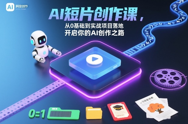 AI短片创作课，从0基础到实战项目落地，开启你的AI创作之路凯哥轻创网-轻创网-创业网-网创项目资源站-副业项目-创业项目-搞钱项目凯哥轻创网