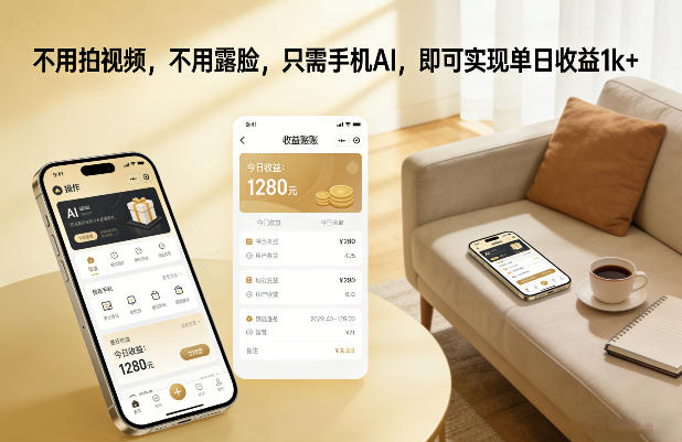 不用拍视频，不用露脸，只需手机AI，即可实现单日收益1k+【揭秘】凯哥轻创网-轻创网-创业网-网创项目资源站-副业项目-创业项目-搞钱项目凯哥轻创网