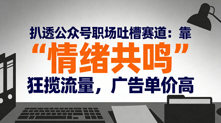 扒透公众号职场吐槽赛道：靠“情绪共鸣”狂揽流量，广告单价高凯哥轻创网-轻创网-创业网-网创项目资源站-副业项目-创业项目-搞钱项目凯哥轻创网