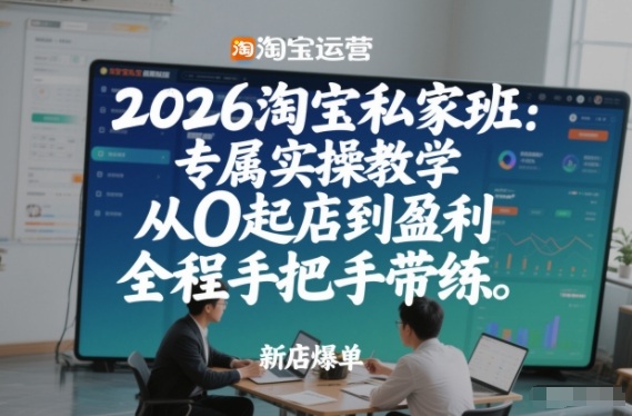 2026淘宝私家班：专属实操教学，从0起店到盈利，全程手把手带练凯哥轻创网-轻创网-创业网-网创项目资源站-副业项目-创业项目-搞钱项目凯哥轻创网