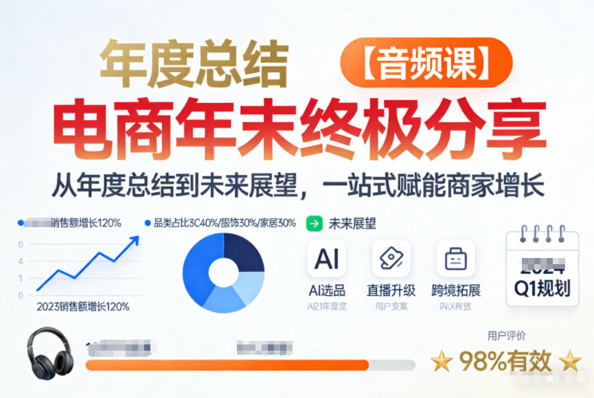 电商年未终极分享,从年度总结到未来展望,一站式赋能商家增长【音频课】凯哥轻创网-轻创网-创业网-网创项目资源站-副业项目-创业项目-搞钱项目凯哥轻创网