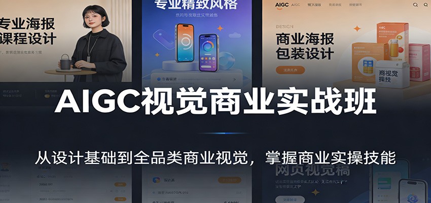 AIGC视觉商业实战班:从设计基础到全品类商业视觉,掌握商业实操技能凯哥轻创网-轻创网-创业网-网创项目资源站-副业项目-创业项目-搞钱项目凯哥轻创网