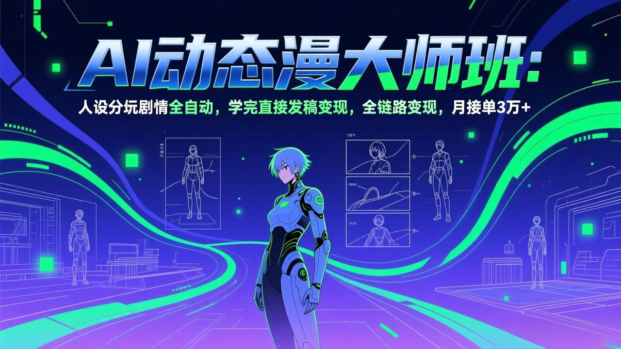 (17402期)AI动态漫剧大师班:人设分镜剧情全自动,学完直接发稿变现,全链路变现,月接单3万+凯哥轻创网-轻创网-创业网-网创项目资源站-副业项目-创业项目-搞钱项目凯哥轻创网