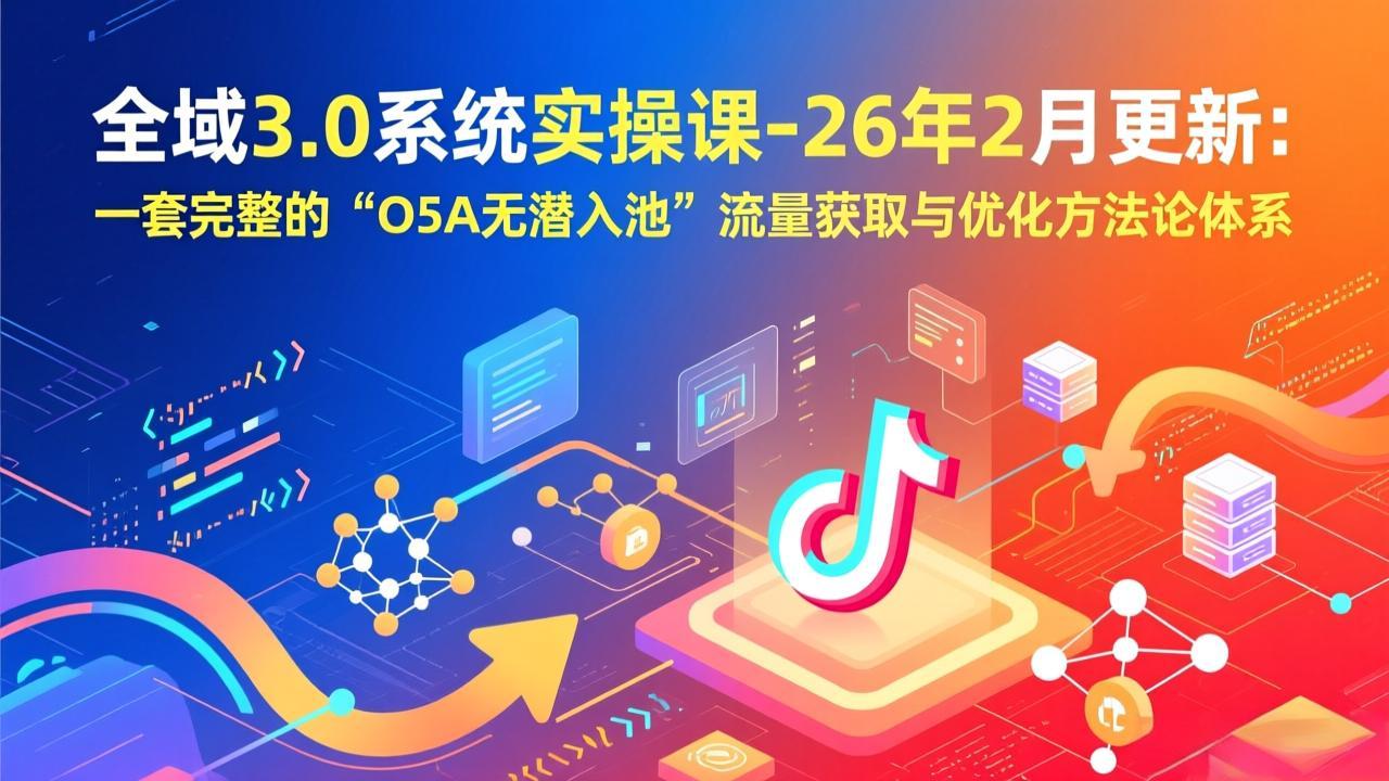 （17364期）全域3.0系统实操课-26年2月更新：一套完整的“O5A无潜入池”流量获取与优化方法论体系凯哥轻创网-轻创网-创业网-网创项目资源站-副业项目-创业项目-搞钱项目凯哥轻创网