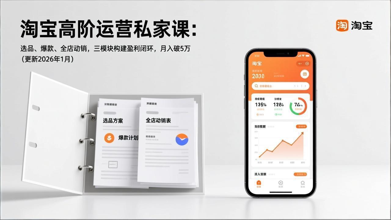 （17280期）淘宝高阶运营私家课：选品、爆款、全店动销，三模块构建盈利闭环，月入破5万（更新26年1月）凯哥轻创网-轻创网-创业网-网创项目资源站-副业项目-创业项目-搞钱项目凯哥轻创网