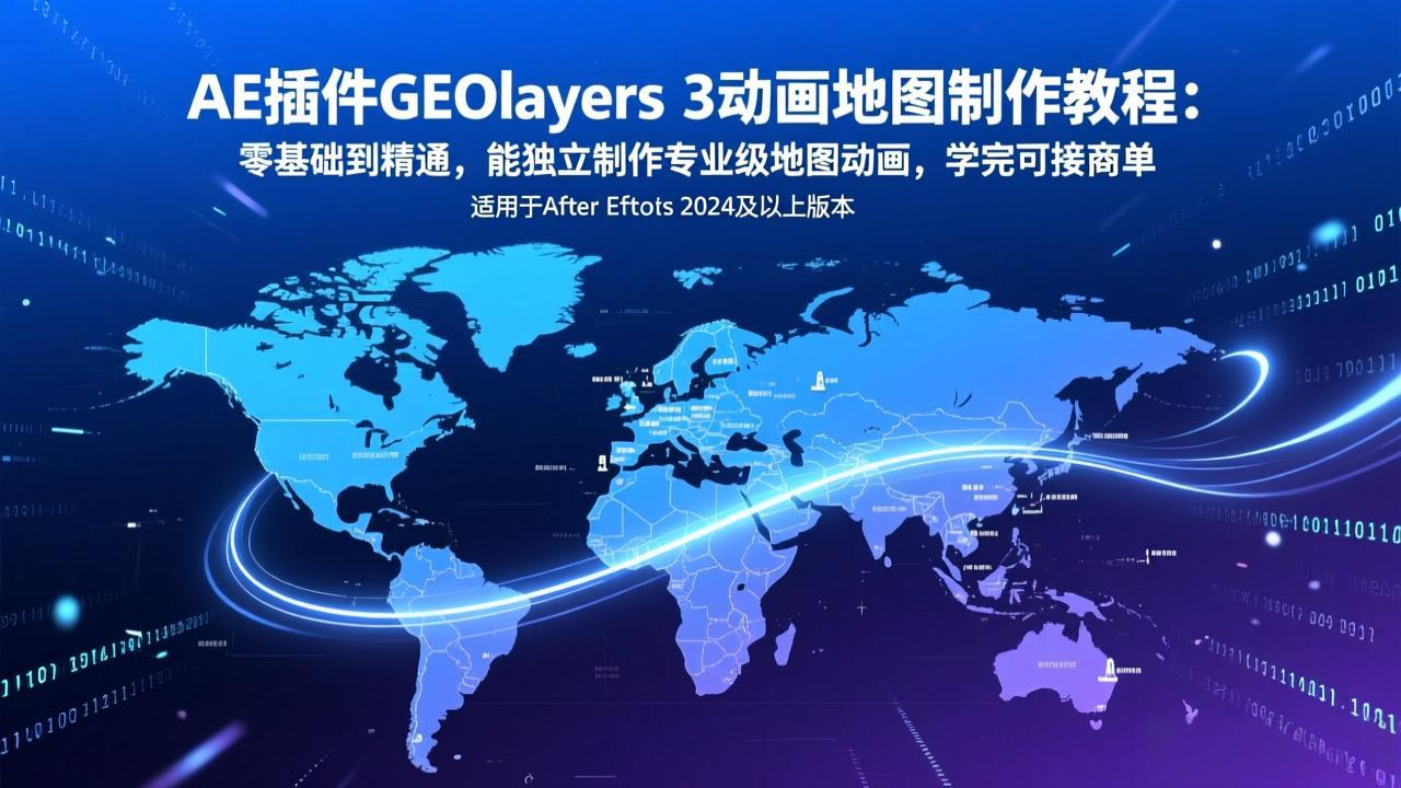 （17380期）AE插件GEOlayers 3动画地图制作教程：零基础到精通，能独立制作专业级地图动画，学完可接商单凯哥轻创网-轻创网-创业网-网创项目资源站-副业项目-创业项目-搞钱项目凯哥轻创网