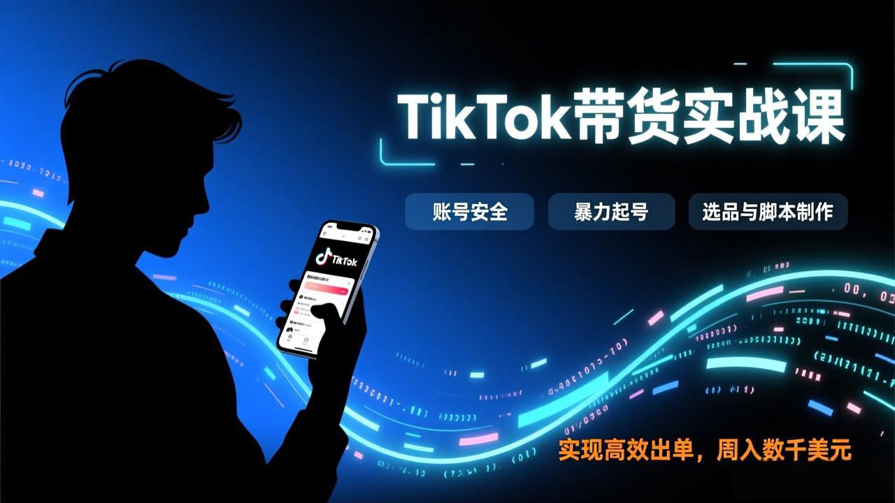 (17278期)TikTok带货实战课,涵盖账号安全、暴力起号、选品与脚本制作,实现高效出单,周入数千美元凯哥轻创网-轻创网-创业网-网创项目资源站-副业项目-创业项目-搞钱项目凯哥轻创网