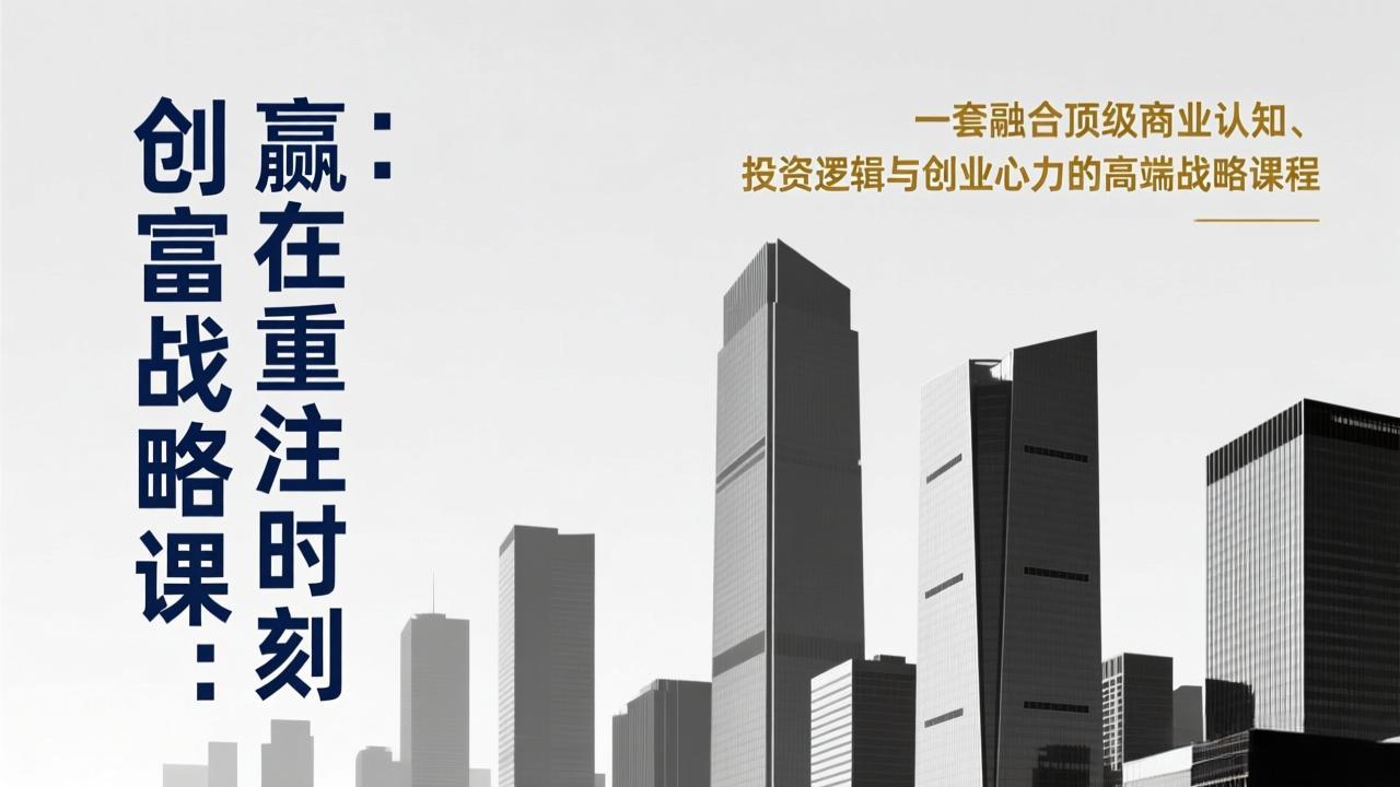 （17337期）《创富战略课：赢在重注时刻》一套融合顶级商业认知、投资逻辑与创业心力的高端战略课程凯哥轻创网-轻创网-创业网-网创项目资源站-副业项目-创业项目-搞钱项目凯哥轻创网