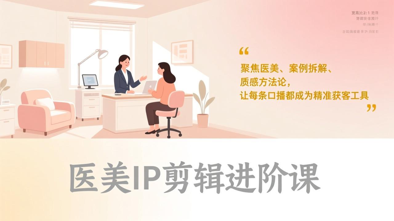 （17303期）医美IP剪辑进阶课，聚焦医美、案例拆解、质感方法论，让每条口播都成为精准获客工具凯哥轻创网-轻创网-创业网-网创项目资源站-副业项目-创业项目-搞钱项目凯哥轻创网