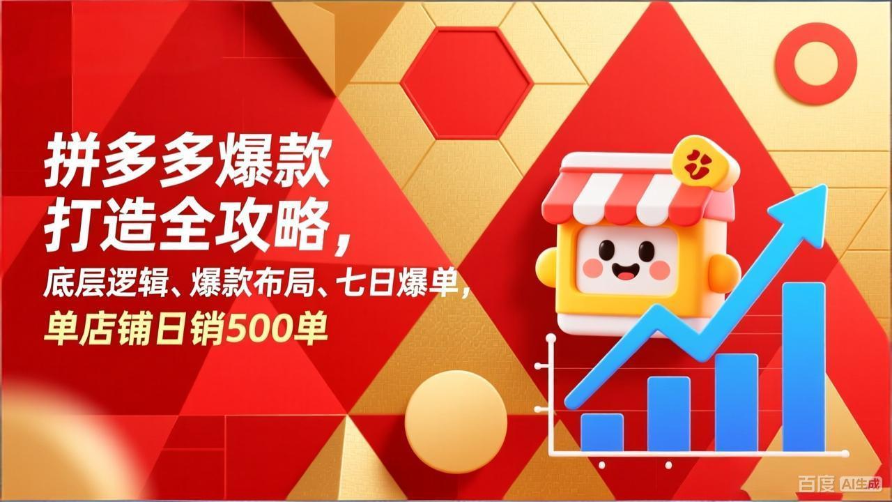 （17346期）拼多多爆款打造全攻略，底层逻辑、爆款布局、七日爆单，单店铺日销500单凯哥轻创网-轻创网-创业网-网创项目资源站-副业项目-创业项目-搞钱项目凯哥轻创网
