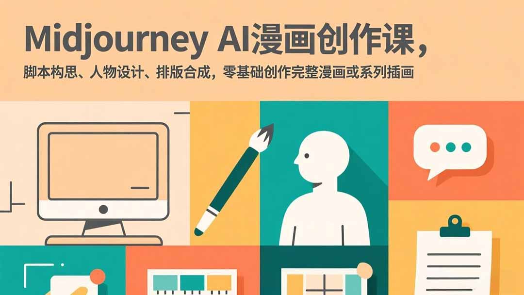 (17299期)Midjourney AI漫画创作课,脚本构思、人物设计、排版合成,零基础创作完整漫画或系列插画凯哥轻创网-轻创网-创业网-网创项目资源站-副业项目-创业项目-搞钱项目凯哥轻创网