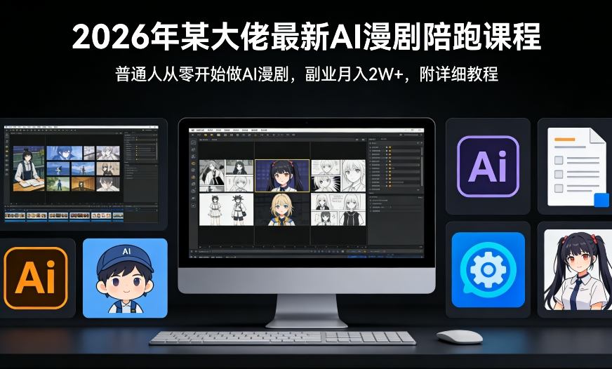 26年某大佬最新Ai漫剧陪跑课程，普通人从零开始做AI漫剧，副业月入2W+凯哥轻创网-轻创网-创业网-网创项目资源站-副业项目-创业项目-搞钱项目凯哥轻创网