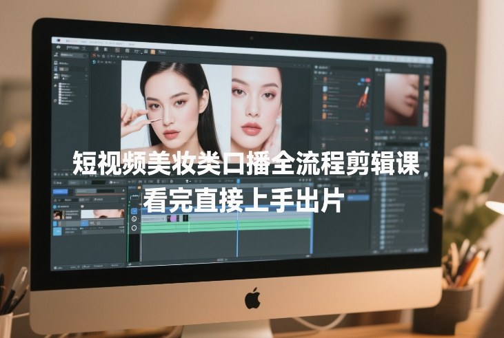 短视频美妆类口播全流程剪辑课，看完直接上手出片凯哥轻创网-轻创网-创业网-网创项目资源站-副业项目-创业项目-搞钱项目凯哥轻创网