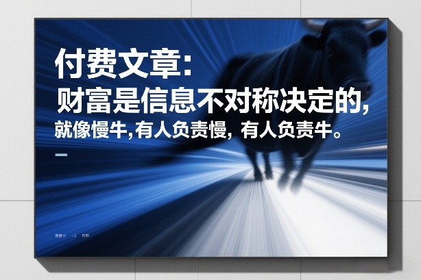 付费文章：财富是信息不对称决定的，就像慢牛，有人负责慢，有人负责牛凯哥轻创网-轻创网-创业网-网创项目资源站-副业项目-创业项目-搞钱项目凯哥轻创网