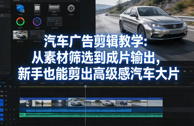 汽车广告剪辑教学：从素材筛选到成片输出，新手也能剪出高级感汽车大片凯哥轻创网-轻创网-创业网-网创项目资源站-副业项目-创业项目-搞钱项目凯哥轻创网