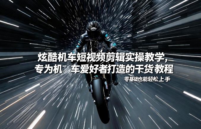 炫酷机车短视频剪辑实操教学，专为机车爱好者打造的干货教程，零基础也能轻松上手凯哥轻创网-轻创网-创业网-网创项目资源站-副业项目-创业项目-搞钱项目凯哥轻创网