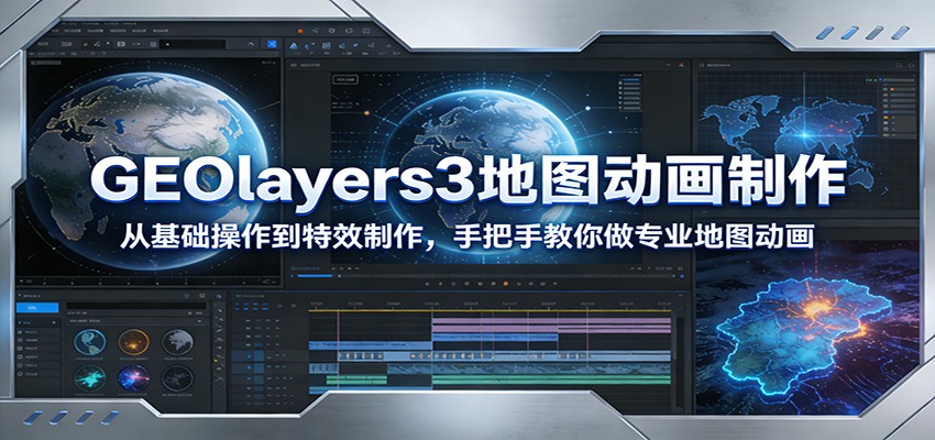 GEOlayers3地图动画制作：从基础操作到特效制作，手把手教你做专业地图动画凯哥轻创网-轻创网-创业网-网创项目资源站-副业项目-创业项目-搞钱项目凯哥轻创网