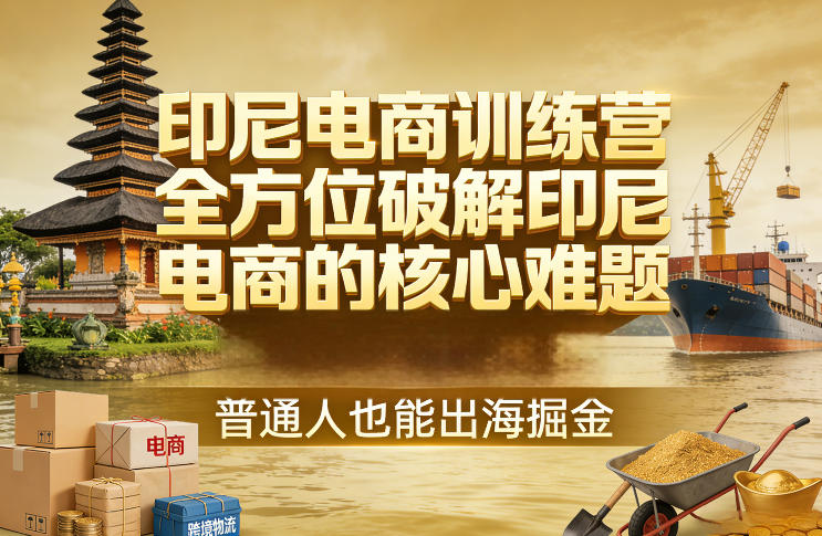 印尼电商训练营，全方位破解印尼电商的核心难题，普通人也能出海掘金凯哥轻创网-轻创网-创业网-网创项目资源站-副业项目-创业项目-搞钱项目凯哥轻创网