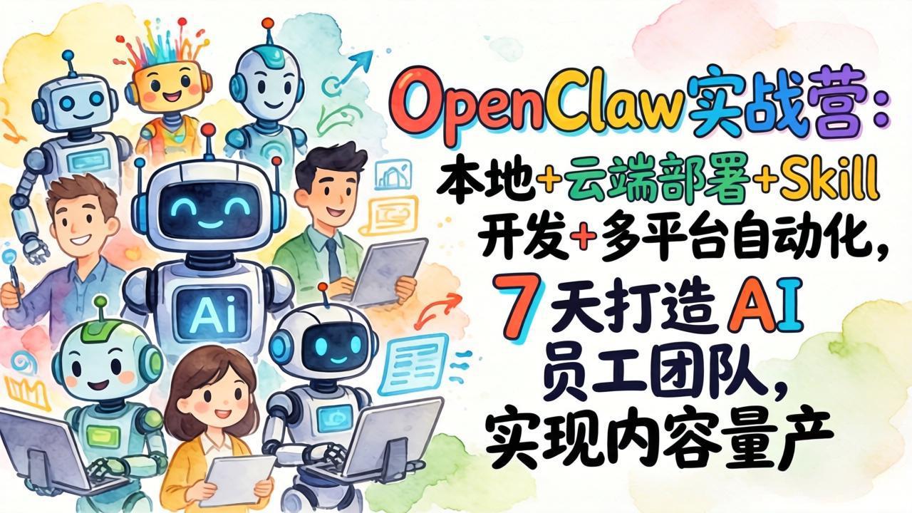 （17626期）OpenClaw实战营：本地+云端部署+Skill开发+多平台自动化，7 天打造 AI 员工团队，实现内容量产凯哥轻创网-轻创网-创业网-网创项目资源站-副业项目-创业项目-搞钱项目凯哥轻创网