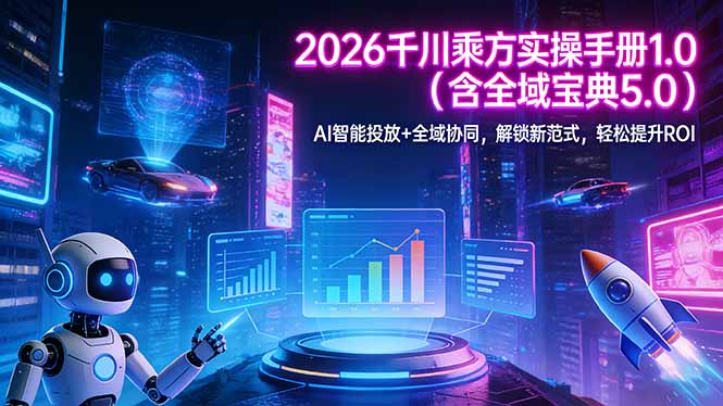 （17625期）2026 千川乘方实操手册 1.0（含全域宝典 5.0）AI 智能投放+全域协同，解锁新范式，轻松提升ROI凯哥轻创网-轻创网-创业网-网创项目资源站-副业项目-创业项目-搞钱项目凯哥轻创网