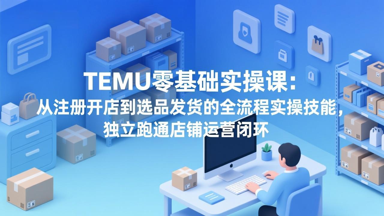 （17568期）TEMU零基础实操课：从注册开店到选品发货的全流程实操技能，独立跑通店铺运营闭环凯哥轻创网-轻创网-创业网-网创项目资源站-副业项目-创业项目-搞钱项目凯哥轻创网