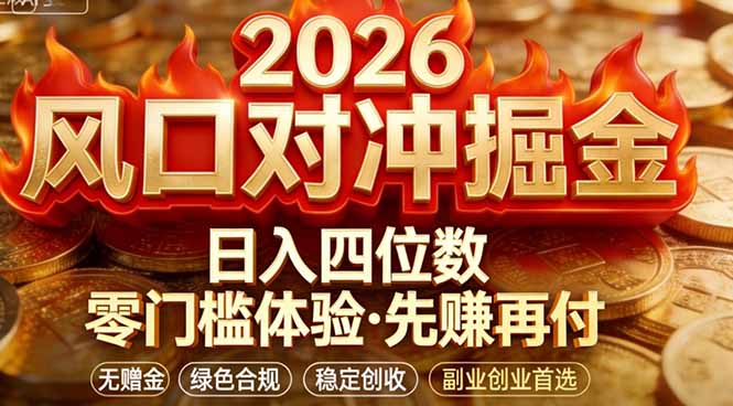 （17631期）2026美金对冲套利，无赠金对冲策略保驾护航，低门槛易上手实操。单人单日收益2000+凯哥轻创网-轻创网-创业网-网创项目资源站-副业项目-创业项目-搞钱项目凯哥轻创网