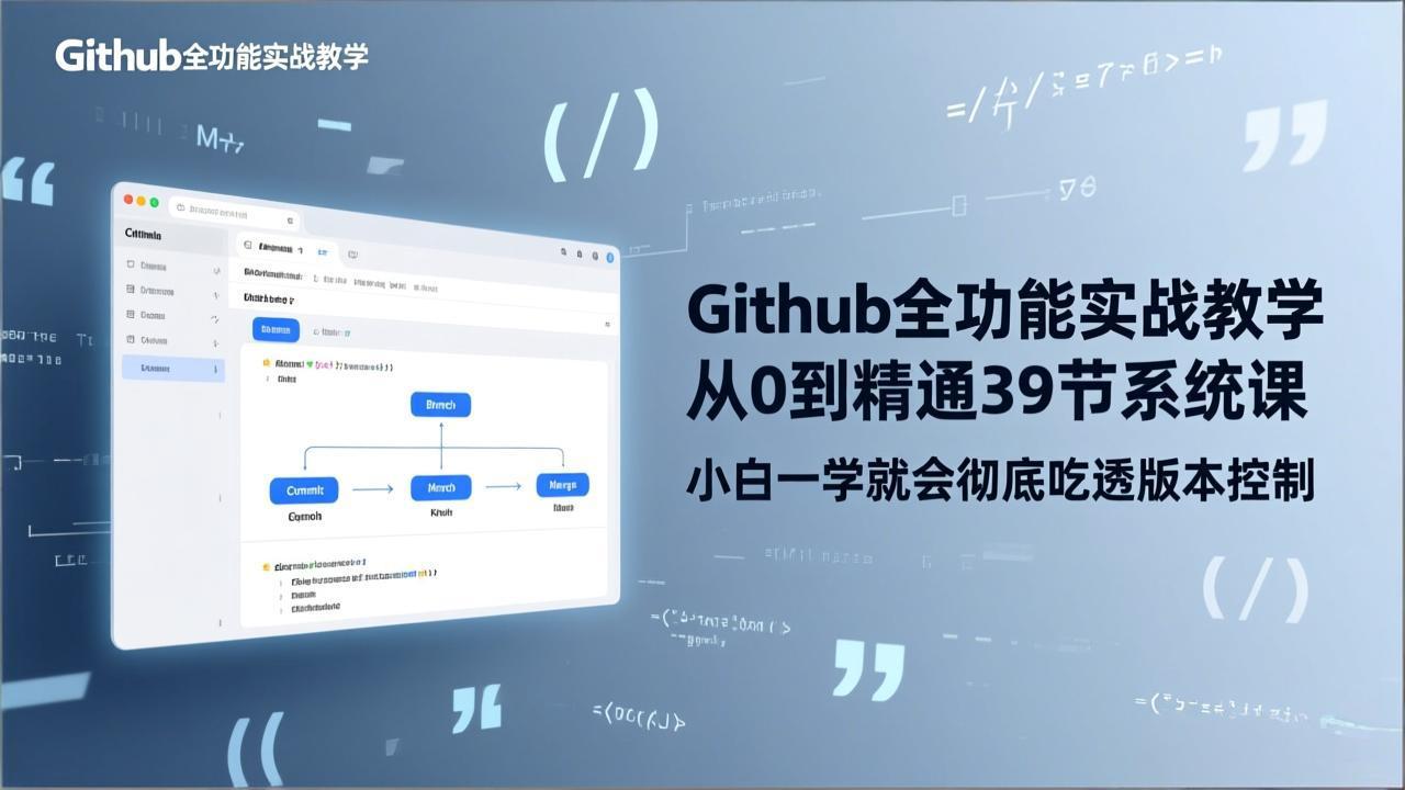 (17501期)GitHub-全功能实战教学,从0到精通39节系统课,小白一学就会彻底吃透版本控制凯哥轻创网-轻创网-创业网-网创项目资源站-副业项目-创业项目-搞钱项目凯哥轻创网