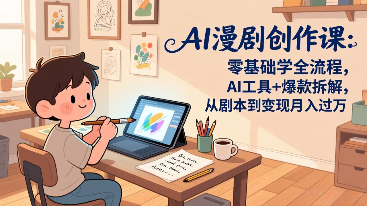 (17519期)AI漫剧创作课:零基础学全流程,AI工具+爆款拆解,从剧本到变现月入过万凯哥轻创网-轻创网-创业网-网创项目资源站-副业项目-创业项目-搞钱项目凯哥轻创网