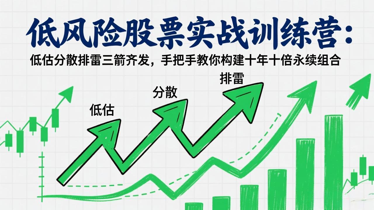 （17487期）低风险股票实战训练营：低估分散排雷三箭齐发，手把手教你构建十年十倍永续组合凯哥轻创网-轻创网-创业网-网创项目资源站-副业项目-创业项目-搞钱项目凯哥轻创网