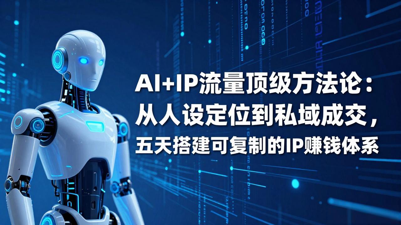 （17521期）AI+IP顶级方法论：从人设定位到私域成交，五天搭建可复制的IP赚钱体系凯哥轻创网-轻创网-创业网-网创项目资源站-副业项目-创业项目-搞钱项目凯哥轻创网