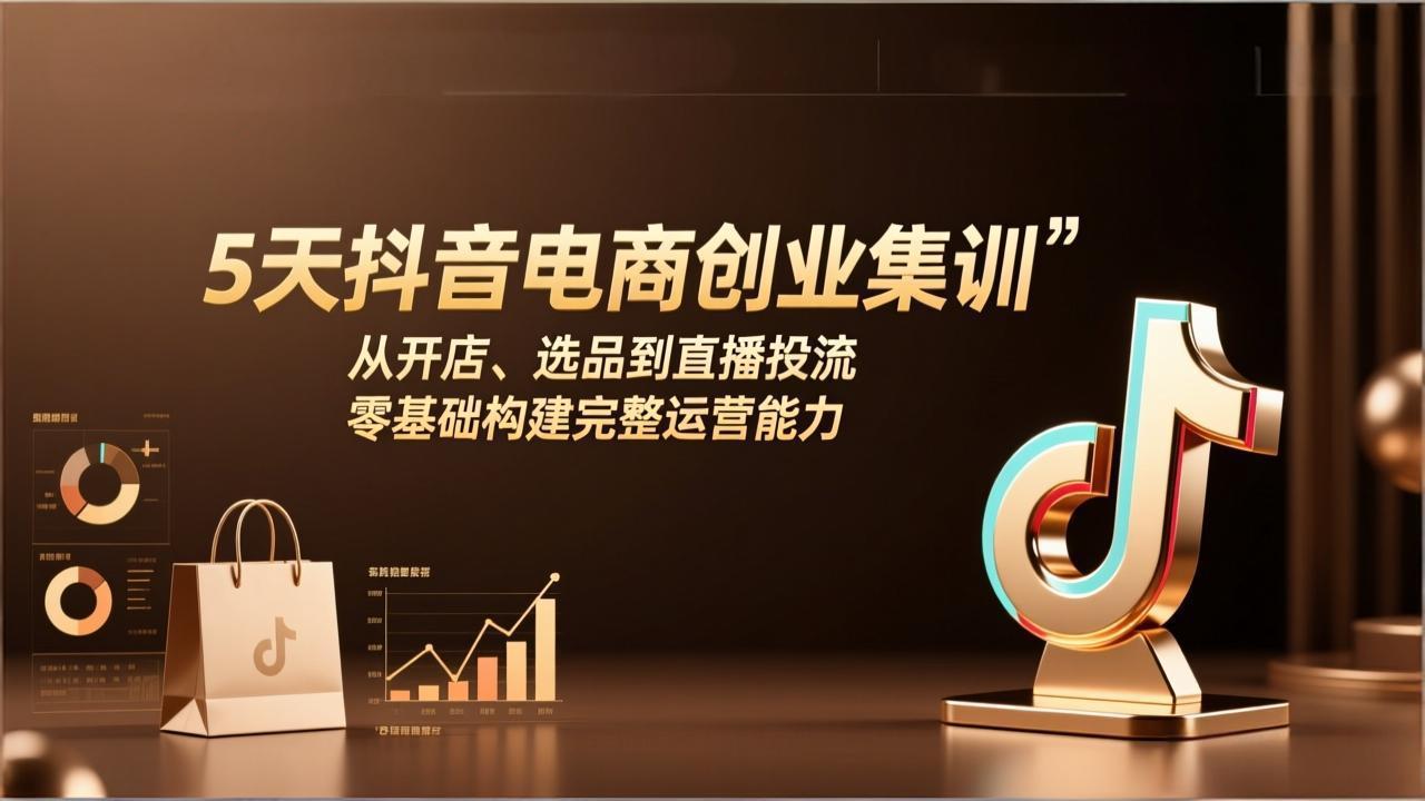 （17544期）5天抖音电商创业集训：从开店、选品到直播投流，零基础构建完整运营能力凯哥轻创网-轻创网-创业网-网创项目资源站-副业项目-创业项目-搞钱项目凯哥轻创网