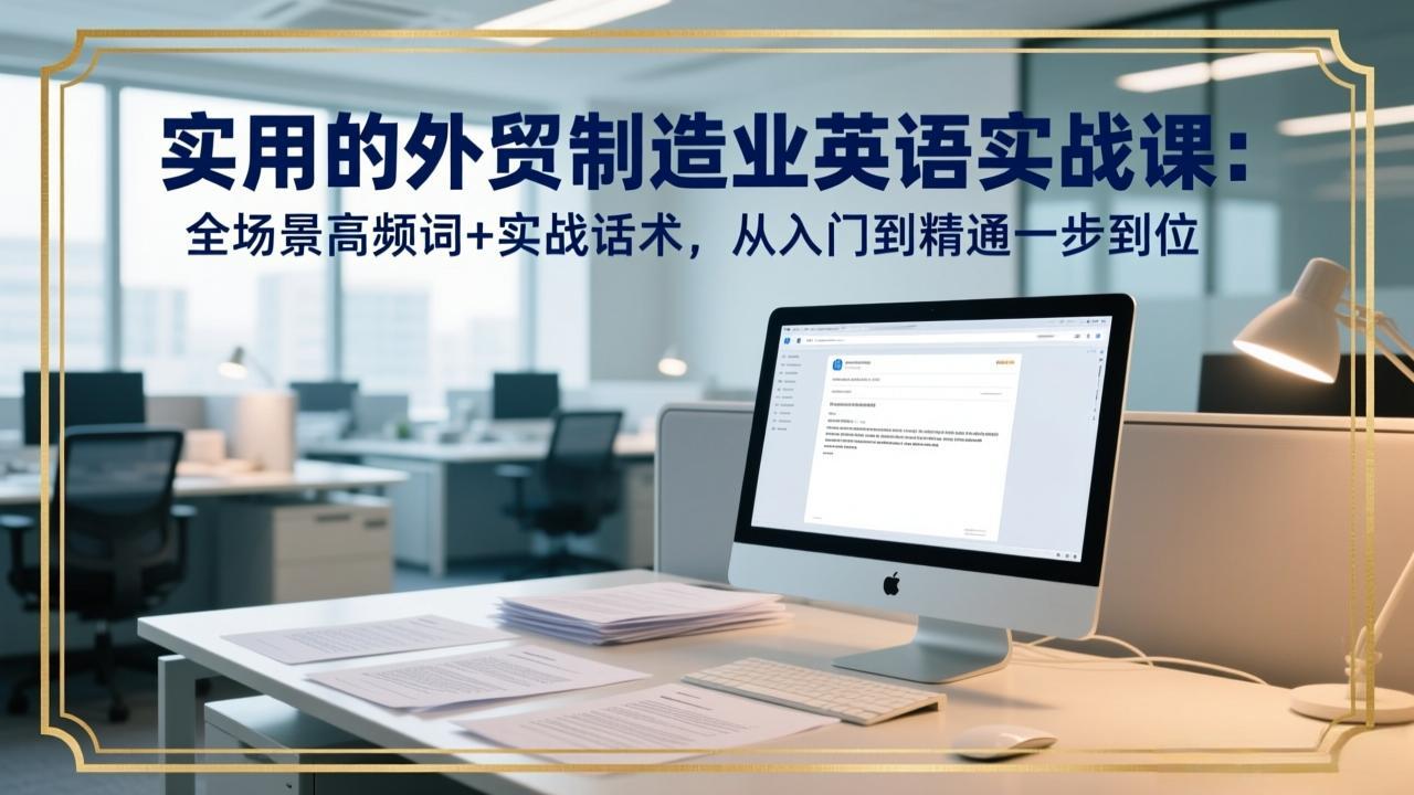 （17532期）实用的外贸制造业英语实战课：全场景高频词+实战话术，从入门到精通一步到位凯哥轻创网-轻创网-创业网-网创项目资源站-副业项目-创业项目-搞钱项目凯哥轻创网