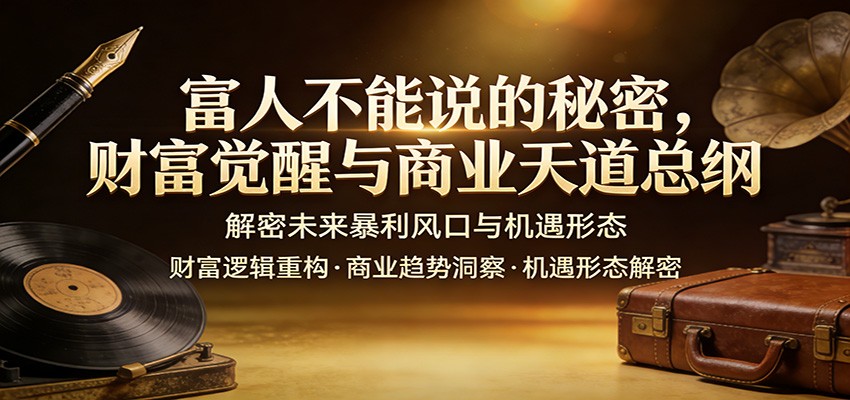 富人不能说的秘密，财富觉醒与商业天道总纲，解密未来暴利风口与机遇形态凯哥轻创网-轻创网-创业网-网创项目资源站-副业项目-创业项目-搞钱项目凯哥轻创网