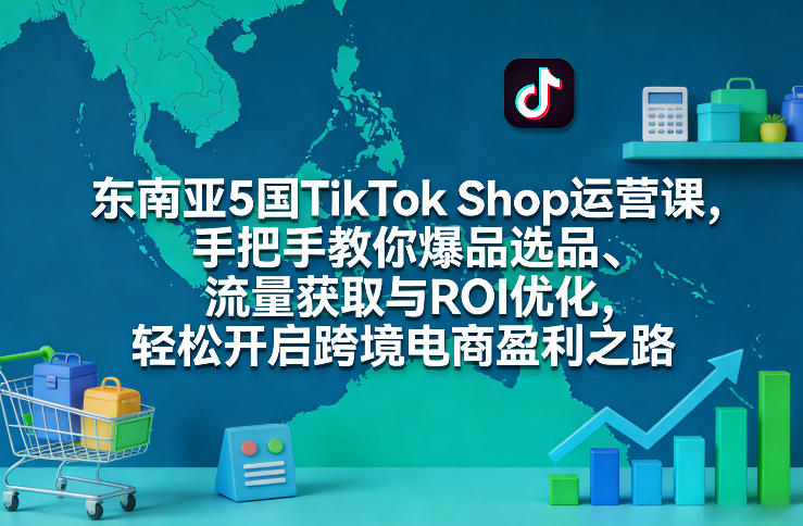 东南亚5国TikTok Shop运营课,手把手教你爆品选品、流量获取与ROI优化,轻松开启跨境电商盈利之路凯哥轻创网-轻创网-创业网-网创项目资源站-副业项目-创业项目-搞钱项目凯哥轻创网